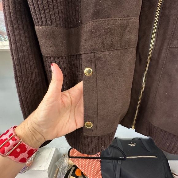 Jones New York Signature Woman Brown Zip Front Jacket Sweater – Size 3X - Picture 4 of 7